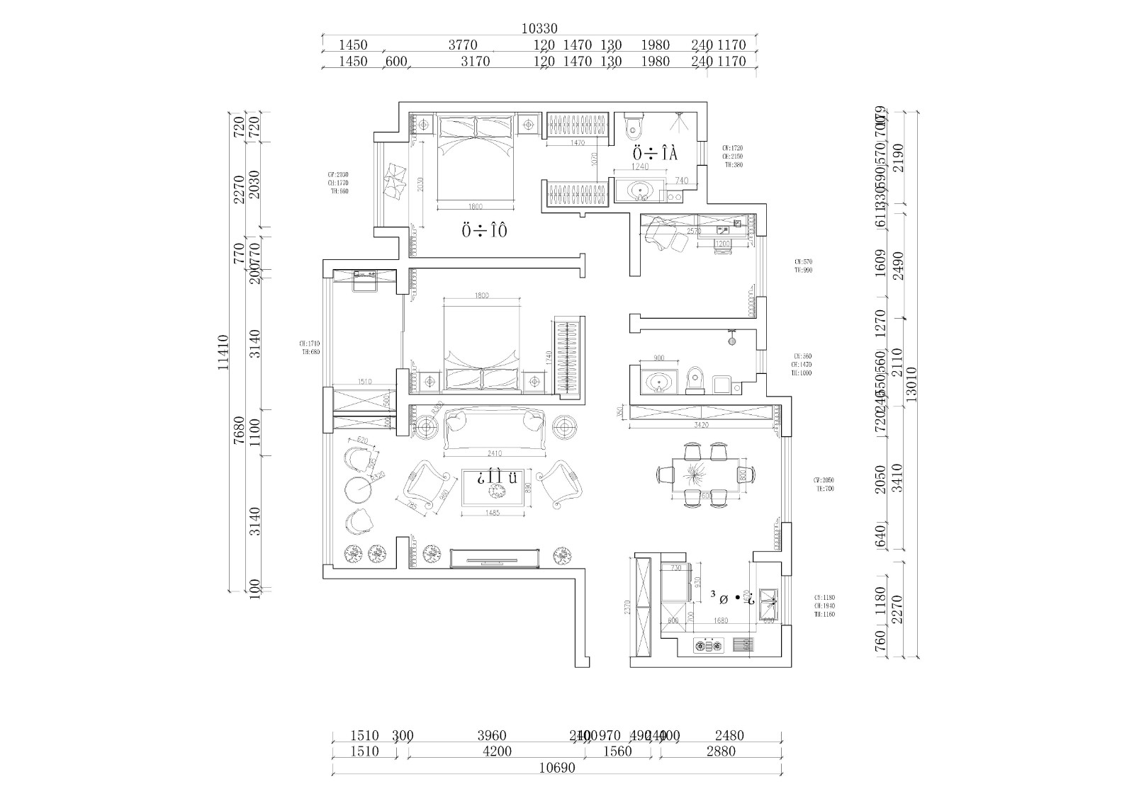 保利拉菲地中海風(fēng)格戶型圖裝修效果圖